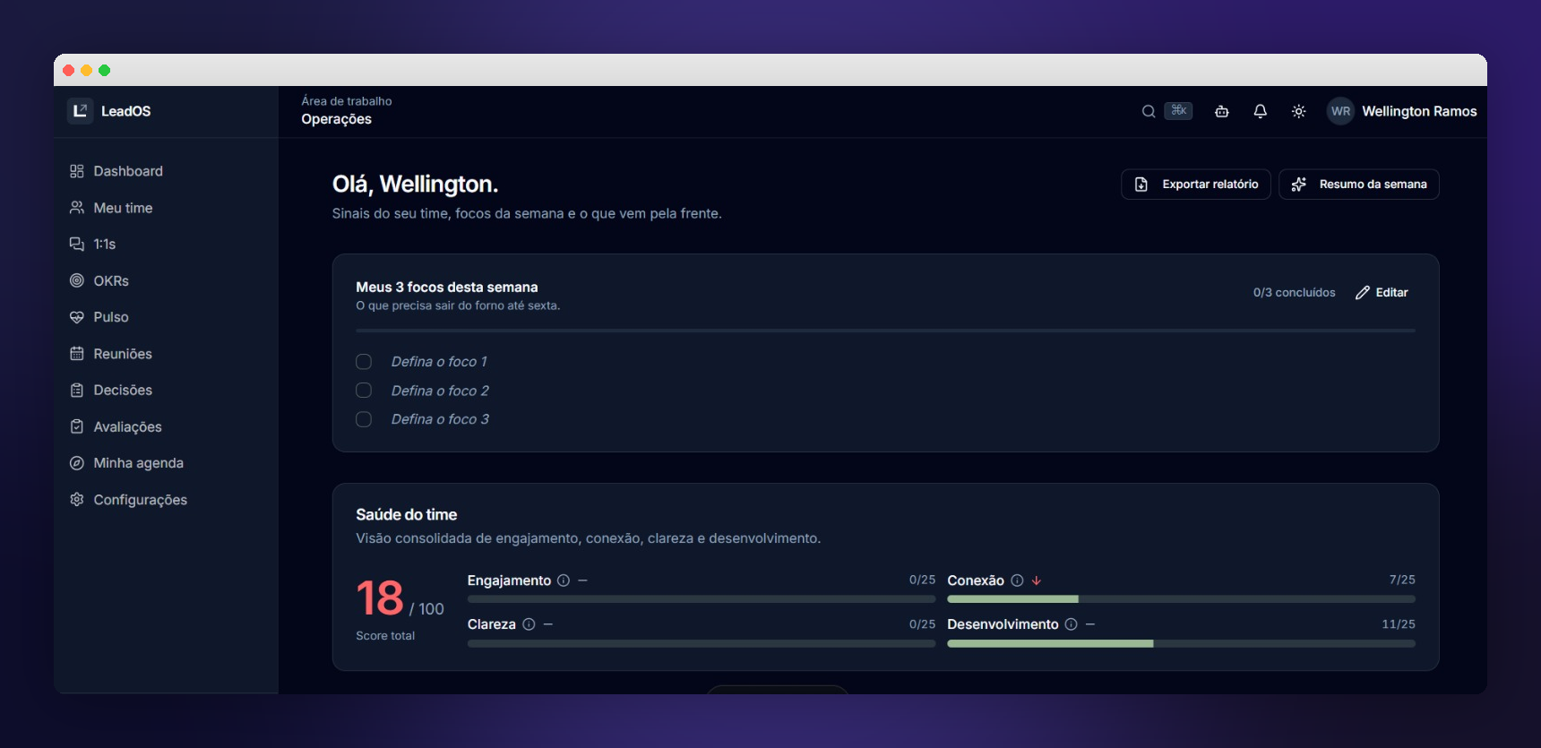 Interface do projeto LeadOS Navigator